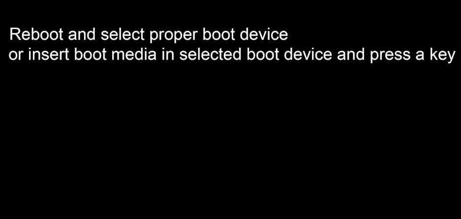 Как исправить: reboot and select proper boot device