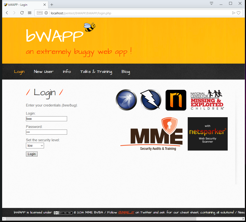 Взлома web. Установка BWAPP. BWAPP.