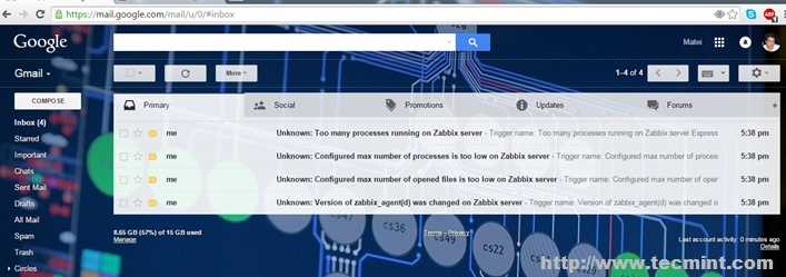 Настройка e mail оповещений zabbix