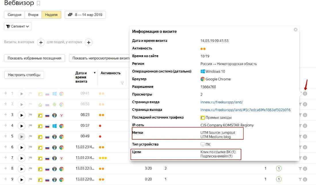 Яндекс метрика настройка счетчика вебвизор