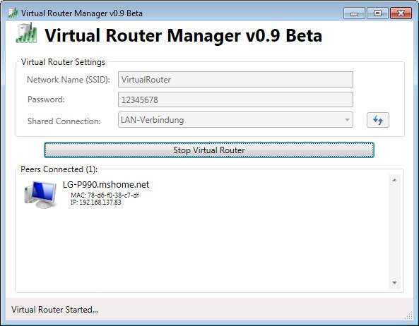 Showing virtual router plus could not be started cmd related routers here