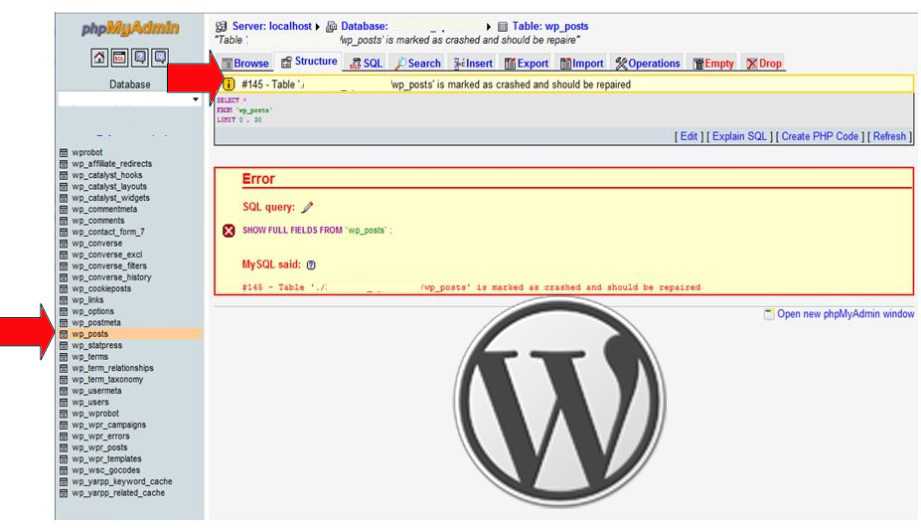 Ошибка mysql — table is marked as crashed and should be repaired | xaxatyxa