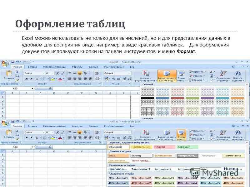 Презентация как работать в эксель