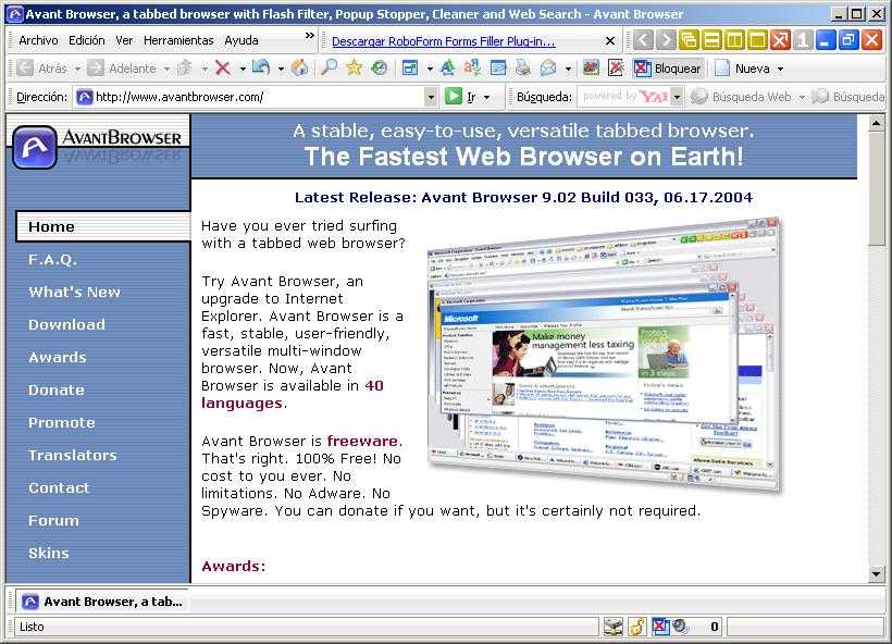 Avant browser — хорошая альтернатива популярным браузерам