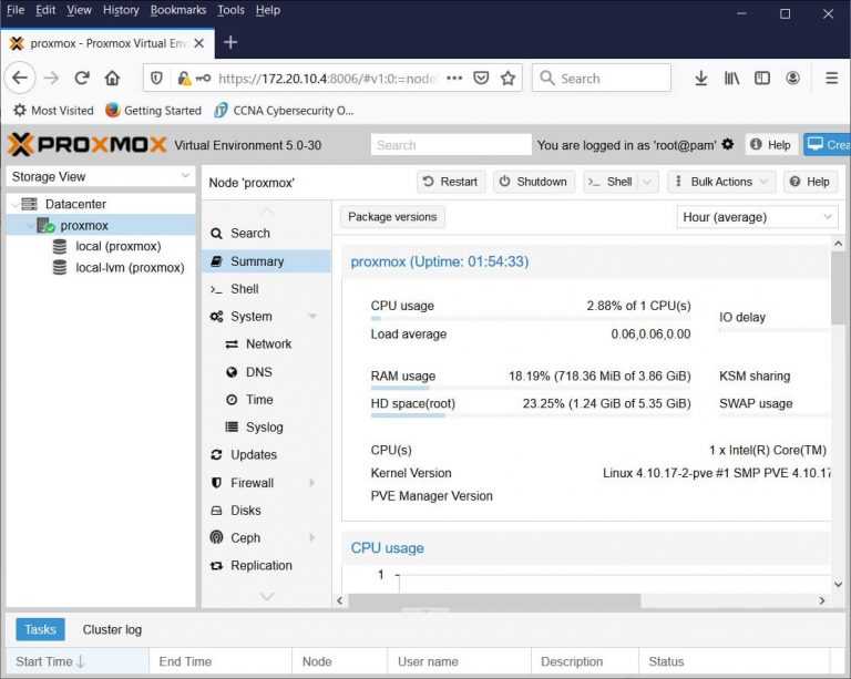 Proxmox 5.3 отдельная сеть для vm