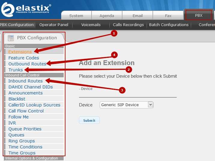 Elastix настройка почтового сервера